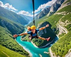 Zipline over de Tara-kloof, Montenegro