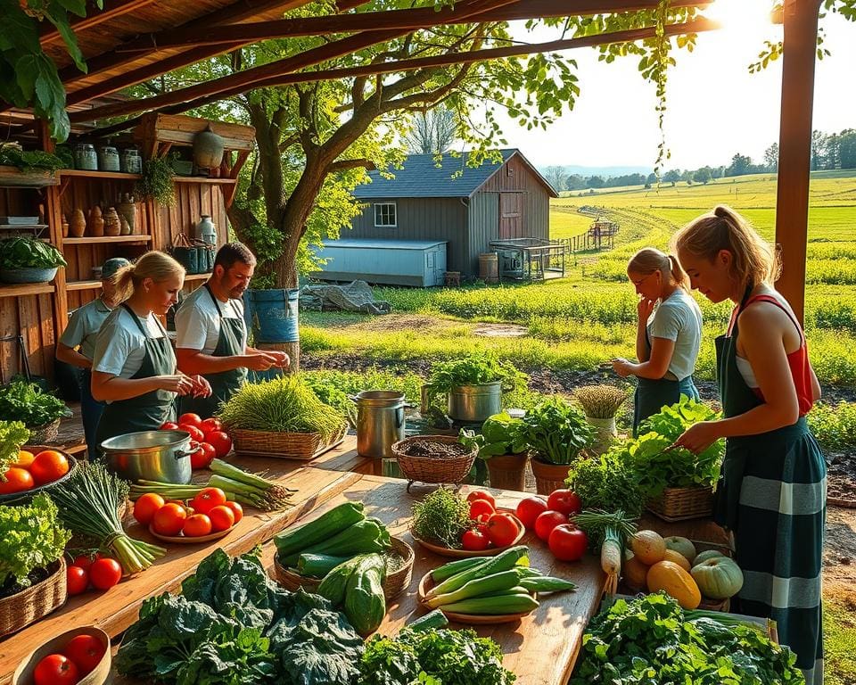 Bezoek een eco-boerderij voor een duurzame kookworkshop