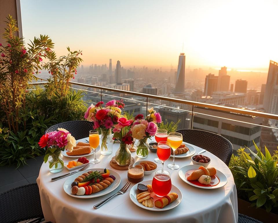 Geniet van een rooftop brunch met uitzicht op de stad