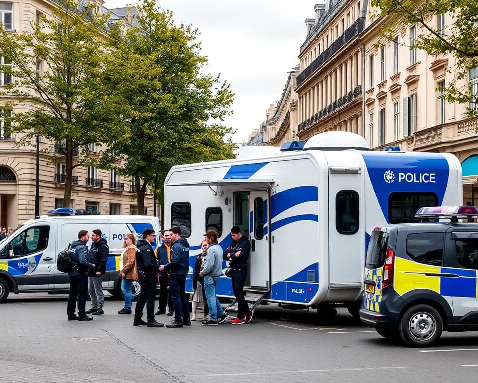 Mobiele politiepost op locatie