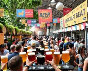 Probeer een bierfestival met ambachtelijke smaken