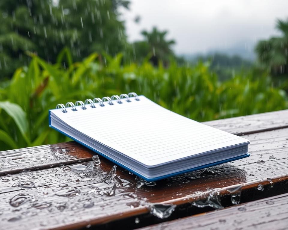 Waterproof notitieblok: Schrijf zelfs in de regen